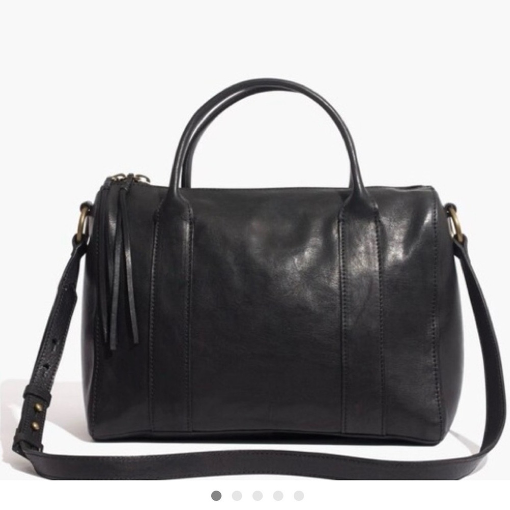 Madewell Black Leather Crossbody Satchel